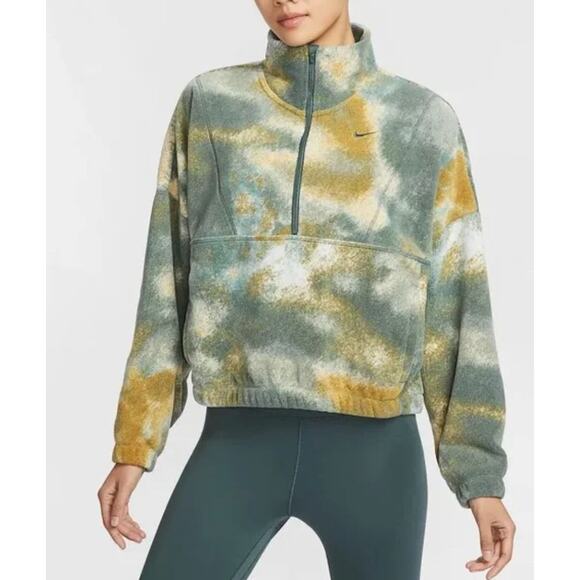 Nike One Women’s Therma-FIT "Sunburst" Oversized 1/2-Zip Fleece - Picture 1 of 9